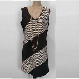 Casual Black and White Sleeveless Sheath Dress Size XL